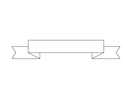 リボンのアイコン/線画有 アイコン,シンプル,リボン,フレーム,リボン枠,飾り枠,バナー,テロップ,飾り,ギフトのイラスト素材