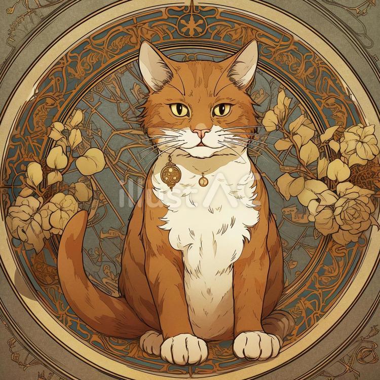 ネコのアート ネコ,動物,全身のイラスト素材