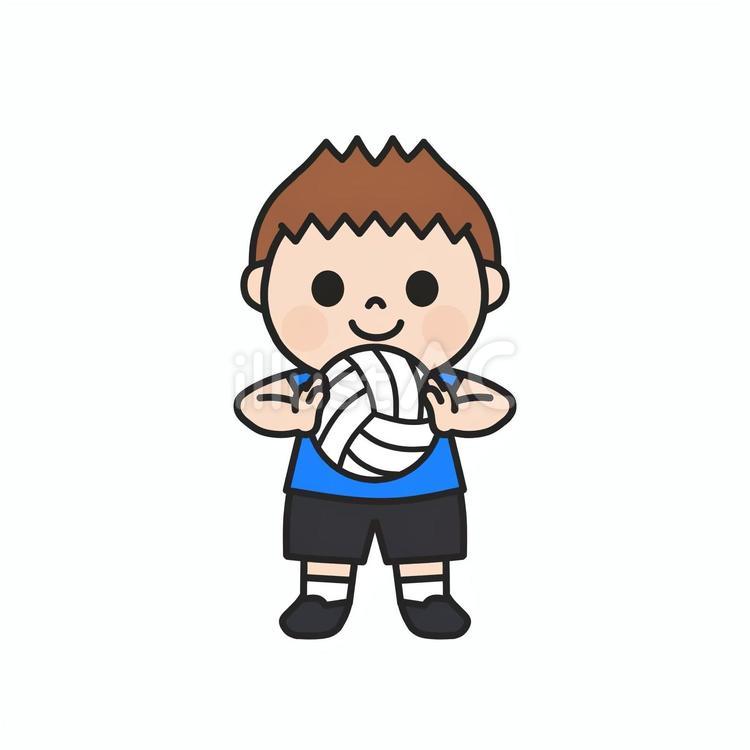 バレーボールを持って気合をいれる男の子2 バレーボール,ボール,バレー部のイラスト素材