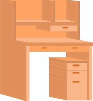学習机のイラスト 学習机,机,勉強机,家具,子供部屋,インテリア,木製,ベクター,アイコン,本棚のイラスト素材