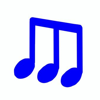 青の手書き8分音符(3連) 青の手書き8分音符(3連) 8分音符,八分音符,音符,3連,おんぷ,楽譜,譜面,音楽,背景透明,pngのイラスト素材