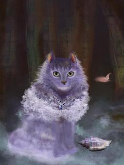 パープル 猫 イラスト パープル 猫 イラスト 猫,手描き,紫のイラスト素材