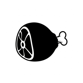 骨付き肉のシルエット