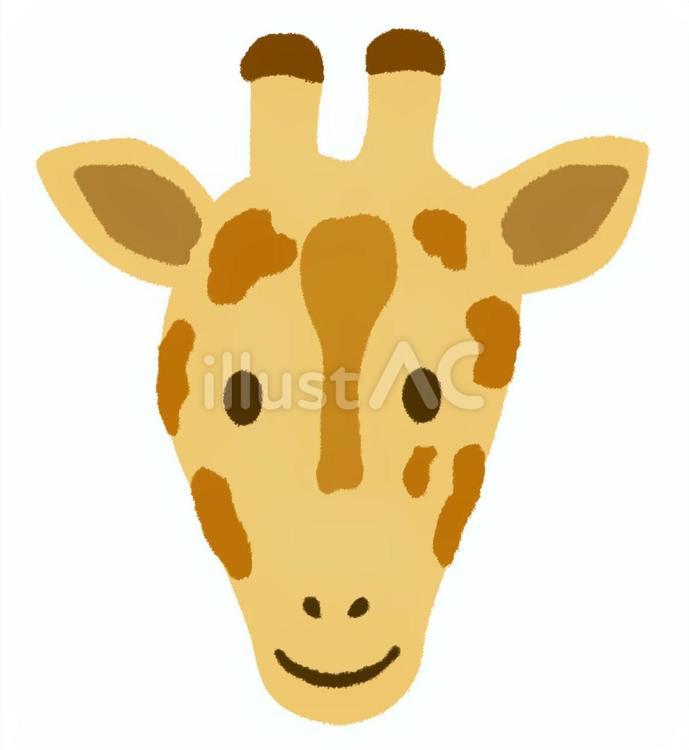 笑顔で微笑んでいるキリンの顔イラスト - No: 26857912｜無料イラスト