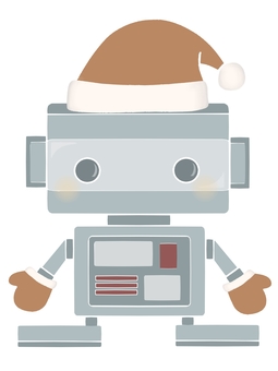 Robot illustration wearing a red hat No line, robot, hat, handbag, JPG and PNG