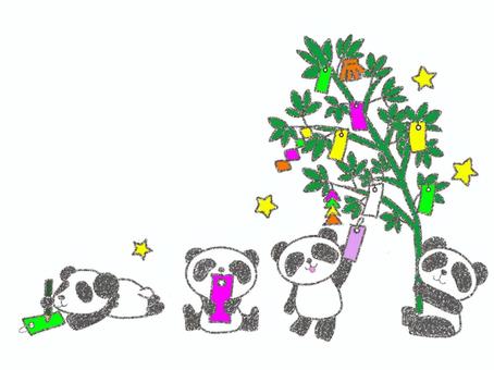 Illustration, panda, bamboo leaf, wish, 