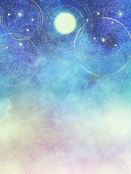 月環のベール【6】星界のフラグメント スピリチュアル,ゆめかわ,神秘的,ヒーリング,web素材,ファンタジー,満月,星,宇宙,円形のイラスト素材