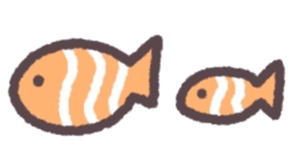 手書きの魚 魚,熱帯魚,手書き,海,生き物,カクレクマノミ,海の生き物のイラスト素材