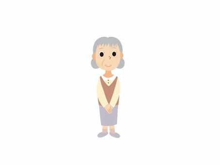 Illustration, grandmother, tiny, family, 