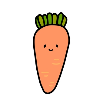 野菜キャラクター（にんじん） にんじん,野菜,キャラクター,八百屋,顔,挿絵,農家,農業,スーパーマーケットのイラスト素材
