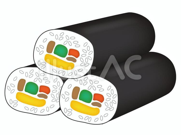 恵方巻き 恵方,縁起,太巻きのイラスト素材