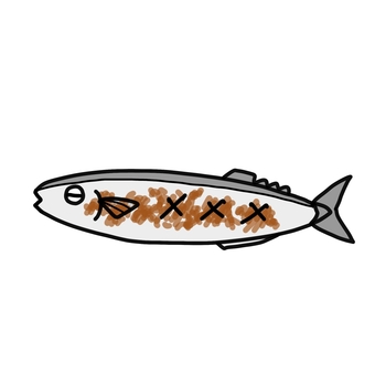 シンプルかわいい焼きさんま さんま,魚,焼き魚,焼きサンマ,秋,食べ物,シンプル,かわいい,挿絵,手描きのイラスト素材