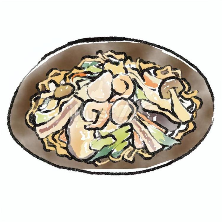 居酒屋風海鮮あんかけ焼きそば 居酒屋,メニュー,筆のイラスト素材