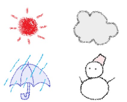 Weather written with crayons, weather, weather forecast, sunny, JPG