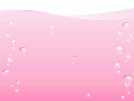 ピンク色の綺麗な気泡のある水波背景素材 水,波,ピンク,色,気泡,泡,カラー,ポップ,かわいい,綺麗のイラスト素材