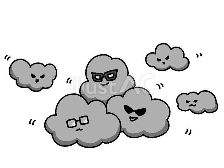 暗い雲が集まってきているようす 雲,暗い,集まるのイラスト素材