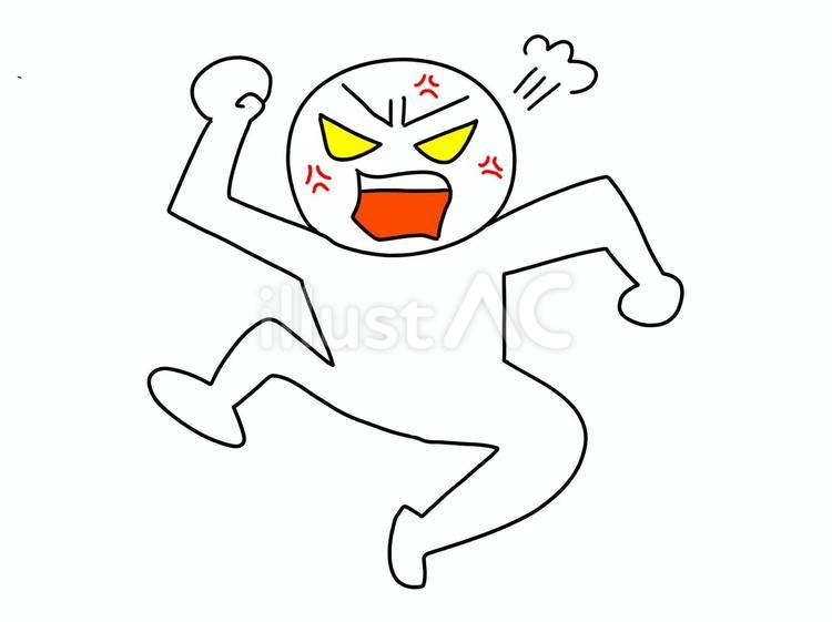 怒り狂う棒人間のイラスト 棒人間,怒り,暴れるのイラスト素材