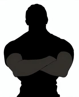 腕を組む男　シルエット 男,シルエット,立ち絵,trpg,人のイラスト素材