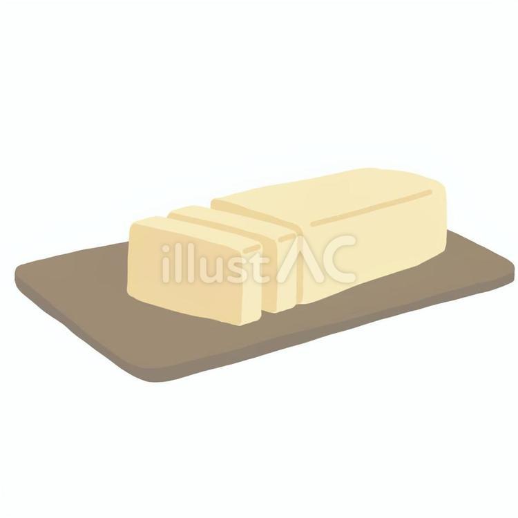 バター　外枠なし バター,ブロック,カッティングボードのイラスト素材