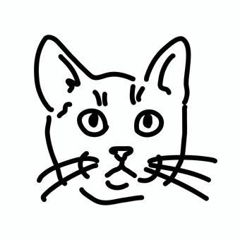 びっくりした猫 ロシアンブルー,マンチカン,猫,ねこ,ペット,白黒,モノクロ,線画,挿絵,シンプルのイラスト素材