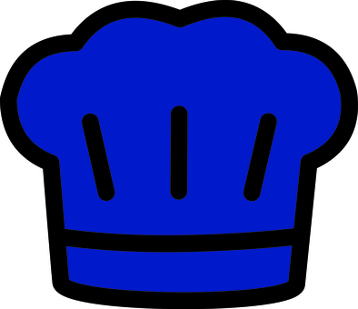 ネイビーのコック帽です。 コック,帽子,シンプル,料理人,コック帽,厨房,制服,シェフ,調理場,飲食店のイラスト素材