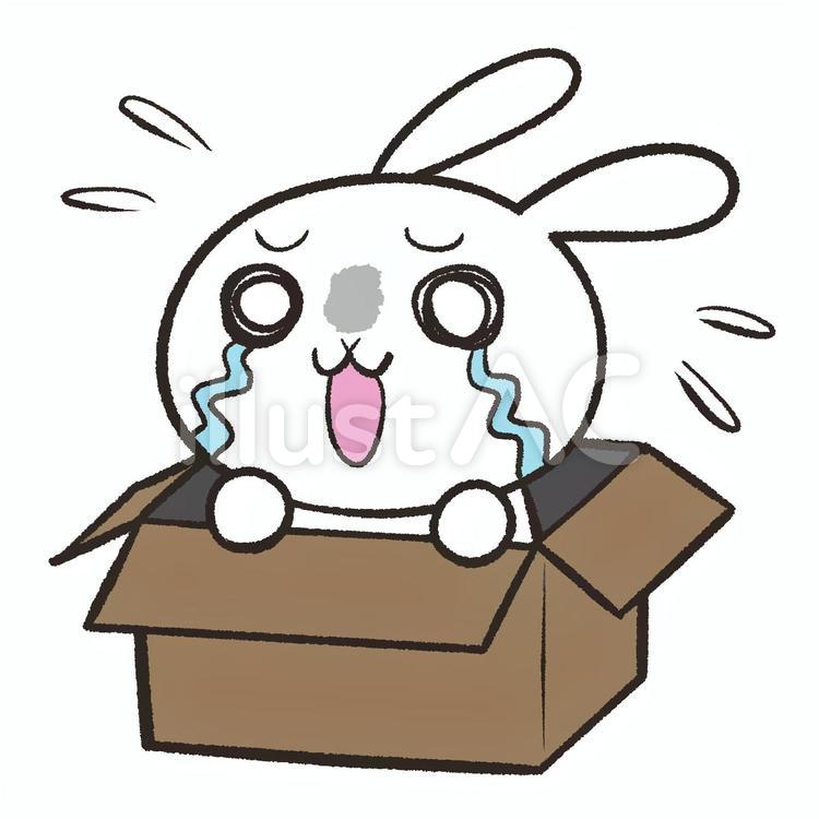 捨てられたウサギ うさぎ,ウサギ,兎のイラスト素材