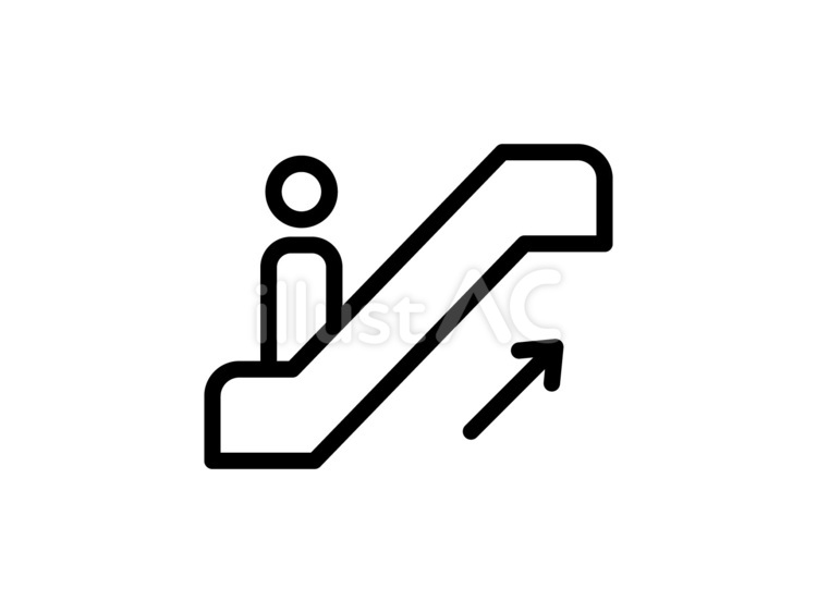 上りエスカレーターのアイコン エスカレーター,上り,矢印のイラスト素材