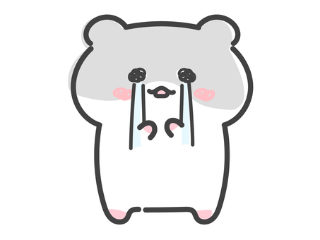 だばーっと泣くハムスター 泣く,涙,ハムスター,号泣,ダバー,ぴえん,感動,うるうる,しくしく,悔しいのイラスト素材