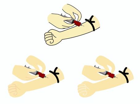 採血 採血,セット,人,人物,医者,医師,看護婦,ナース,医療,医学のイラスト素材