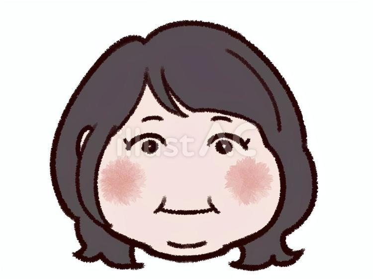 女性の顔イラスト3(標準) 女性,微笑み,ふくよかのイラスト素材