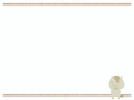 拍手_馬 拍手,馬,白馬,動物,かわいい,賞賛,手,叩く,祝う,フレームのイラスト素材