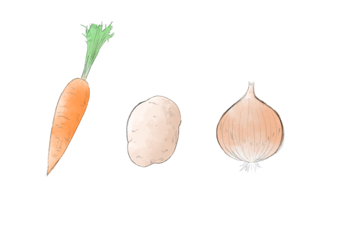 野菜イラスト3 野菜,人参,ニンジン,にんじん,じゃがいも,ジャガイモ,玉ねぎ,たまねぎ,玉葱,タマネギのイラスト素材