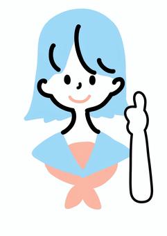 グッジョブな女の子 女の子,制服,グッド,セーラー服,グッジョブ,シンプル,ラフタッチ,手書き風,感情,表情のイラスト素材