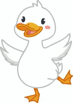 【動物】元気な笑顔のアヒル アヒル,生き物,動物,鳥,羽毛のイラスト素材