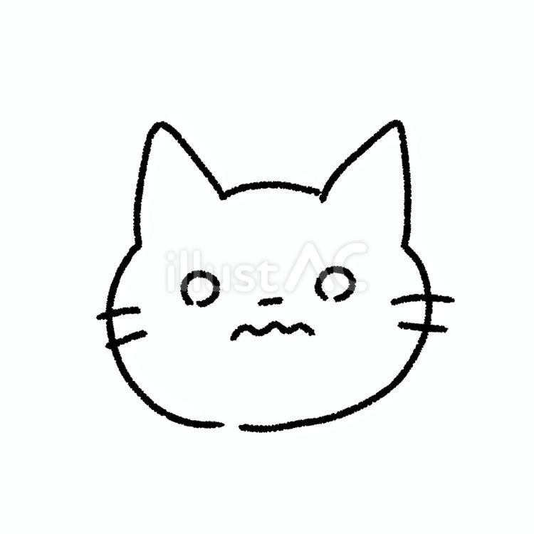 ねこの困り顔 かわいい,ほっこり,ゆるいのイラスト素材