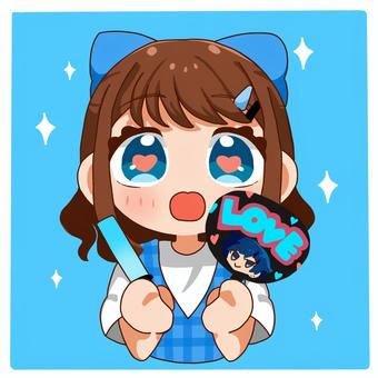 推し活をする女の子