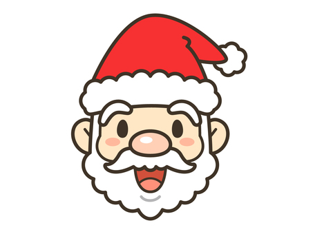 サンタクロース_01 サンタ,サンタクロース,クリスマス,聖夜,帽子,髭,笑顔,顔,正面,やさしいのイラスト素材