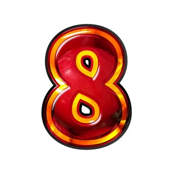 数字8 文字,ギラギラ,赤色,数字,8のイラスト素材