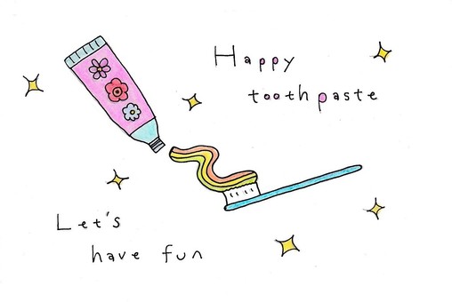 Happy toothpaste and toothbrush Happy toothpaste and toothbrush