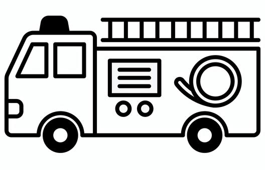 消防車の緊急車両アイコン 消防車,アイコン,緊急車両,消防署,事故,災害,サイレン,ホース,赤色,警光灯のイラスト素材