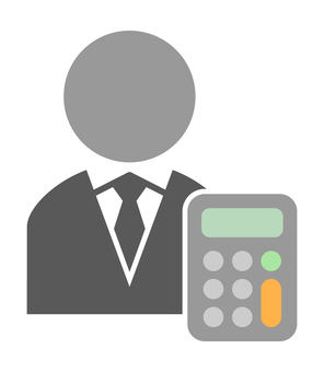 ネクタイの人物と電卓 会計,経理,人物,計算,ビジネス,見積もり,スーツ,ネクタイ,仕事,会社員のイラスト素材