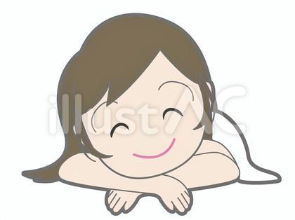 うつぶせ寝をする女性