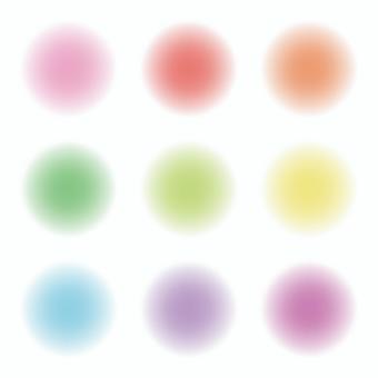 カラフルなじゅわっとした丸イラストセット ぼかし,じゅわっと,チーク,おしゃれ,ふんわり,柔らかい,パステル,カラフル,色玉,美容のイラスト素材