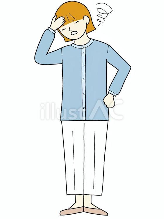 頭痛の女性（全身）③ 女性,人物,全身のイラスト素材