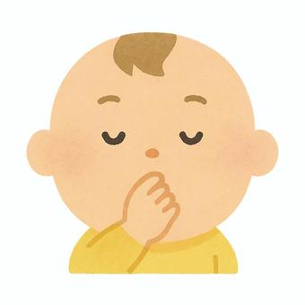 指しゃぶりの赤ちゃん 赤ちゃん,指,おしゃぶり,手,安心,癒しのイラスト素材