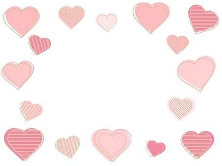 白背景のハートフレーム ハート,フレーム,枠,飾り枠,バレンタイン,ホワイトデー,2月,3月,飾り,装飾のイラスト素材