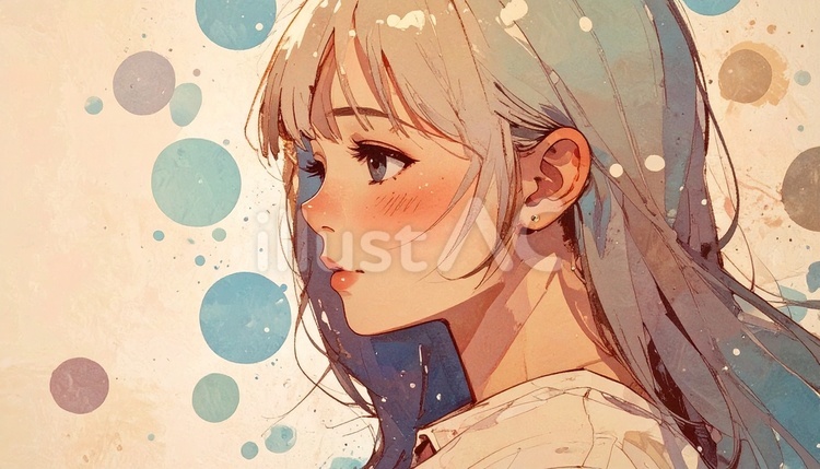 横顔（女の子） 女性,美人,美容のイラスト素材