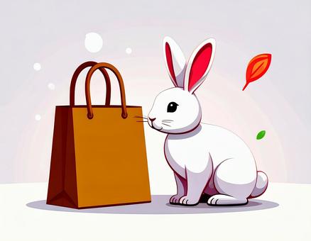 うさぎとバッグ