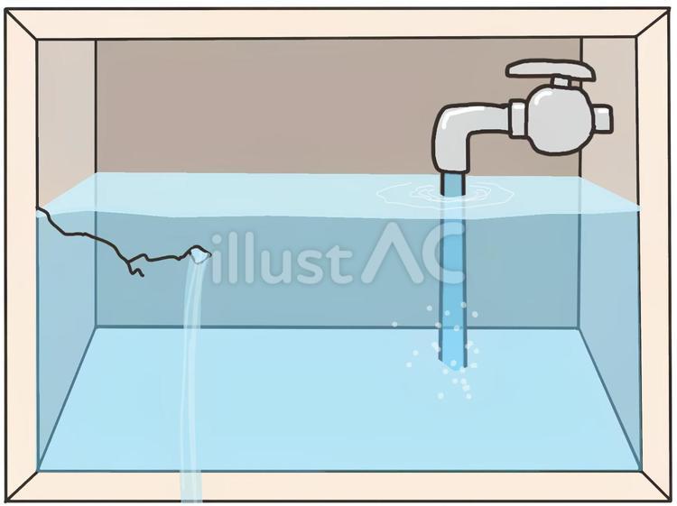 棚の中の穴の開いた水槽 棚,水槽,穴のイラスト素材