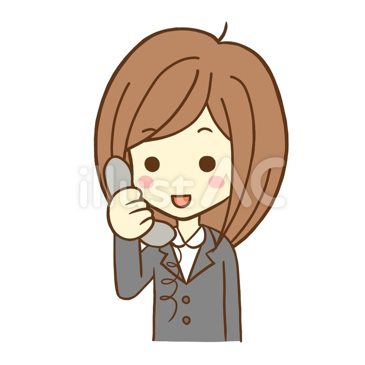 電話をする女性会社員 女性,会社員,上半身のイラスト素材